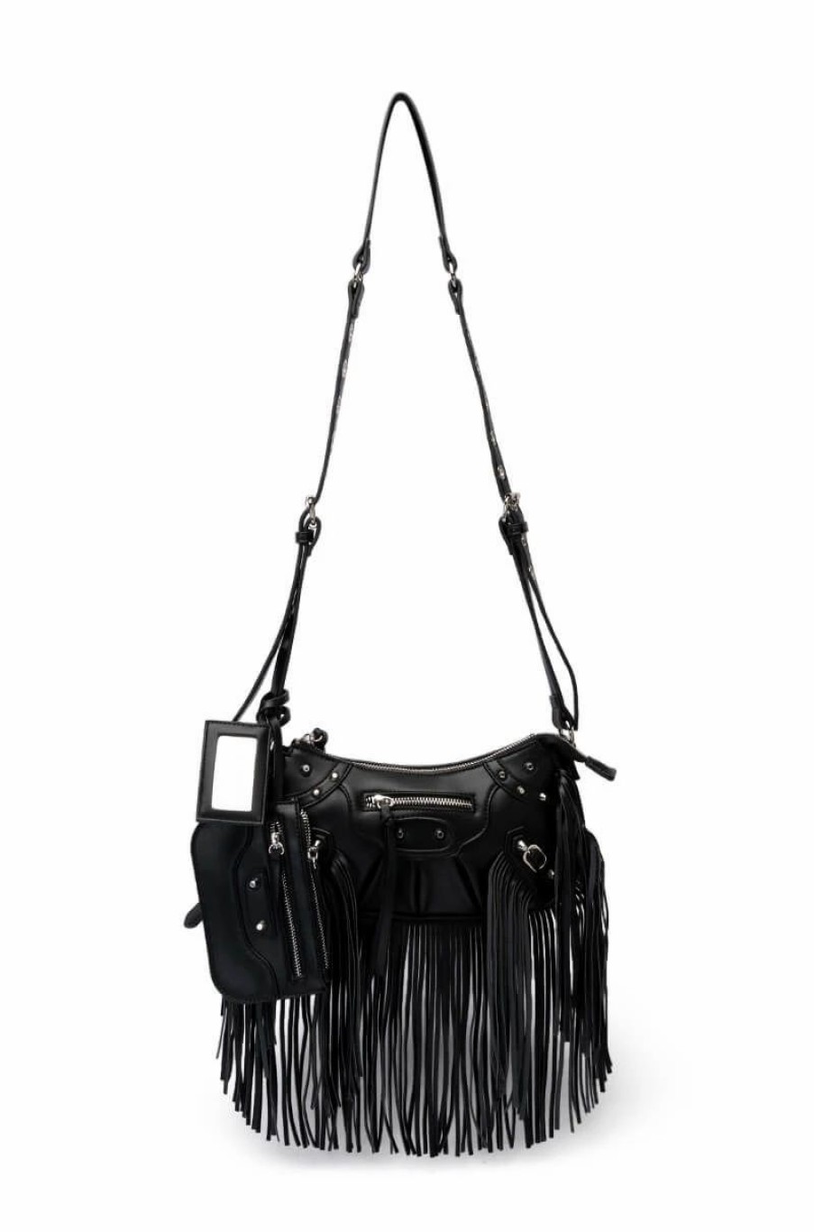 Handbags, Clutches & Wallets * | Euphoric Fringe Bag Black