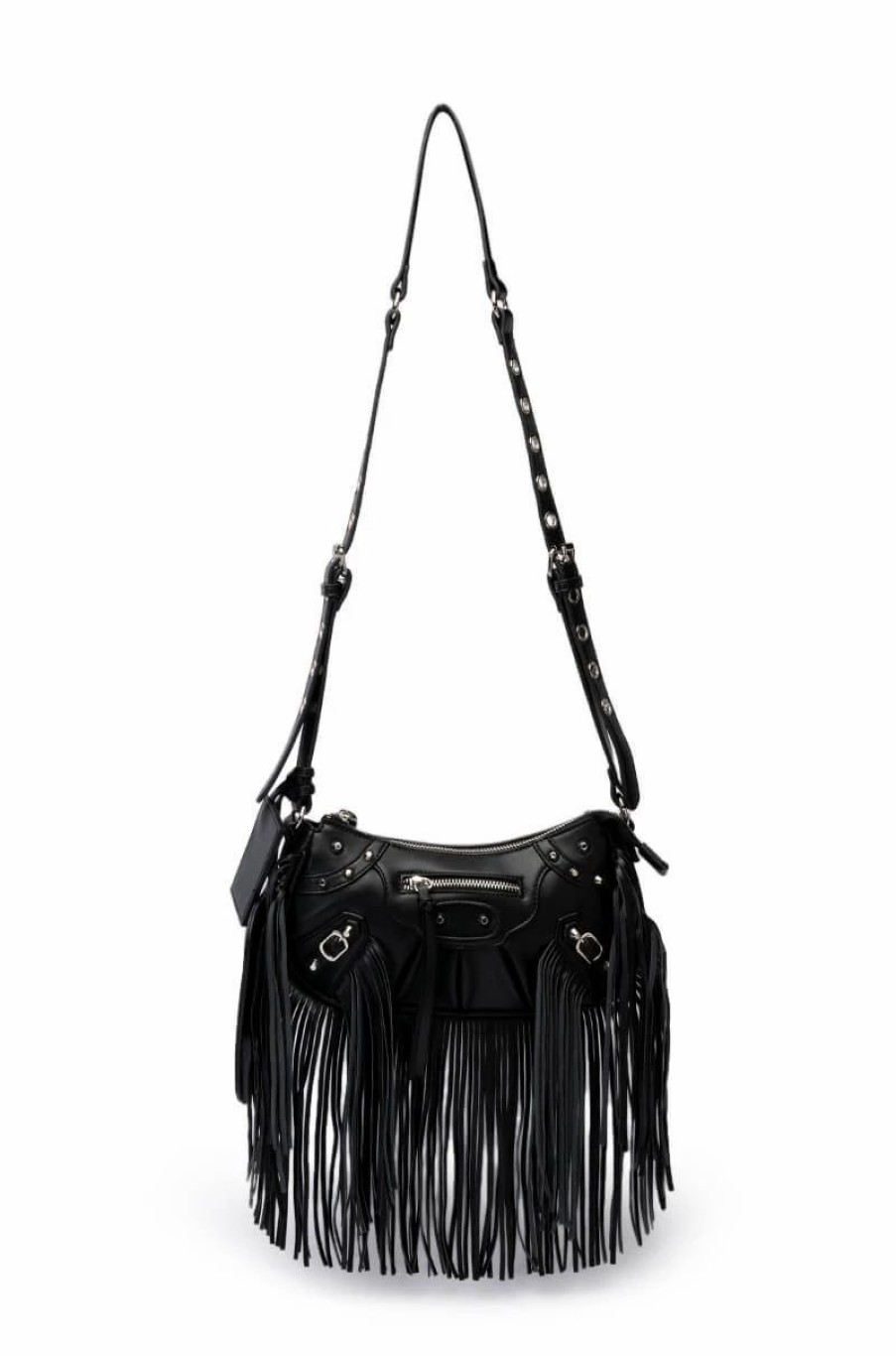 Handbags, Clutches & Wallets * | Euphoric Fringe Bag Black