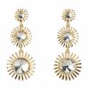 Jewelry * | Stunner Status Rhinestone Sunburst Drop Earrings Multi