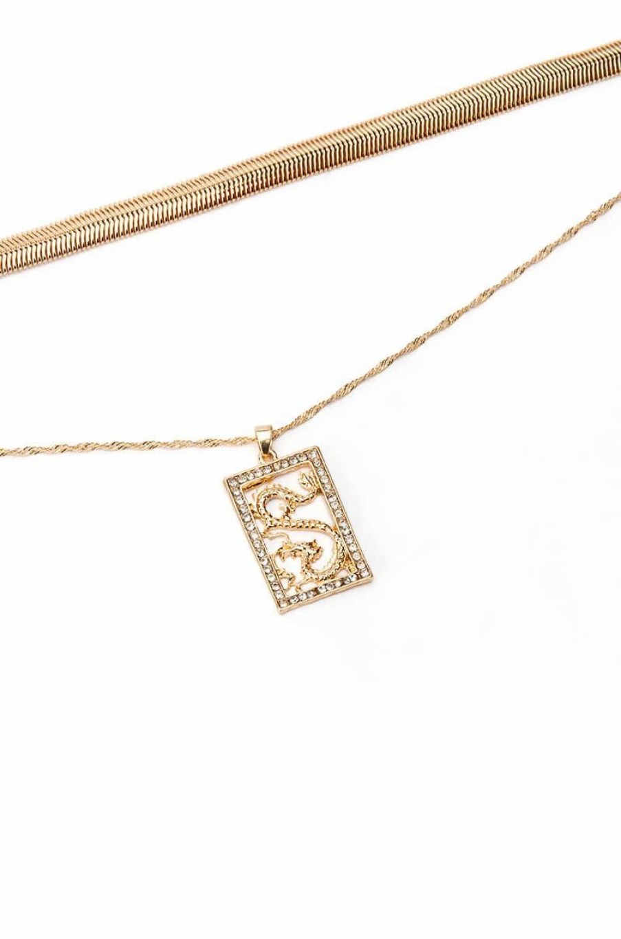 Jewelry * | Snake Charmed Pendant Necklace Gold