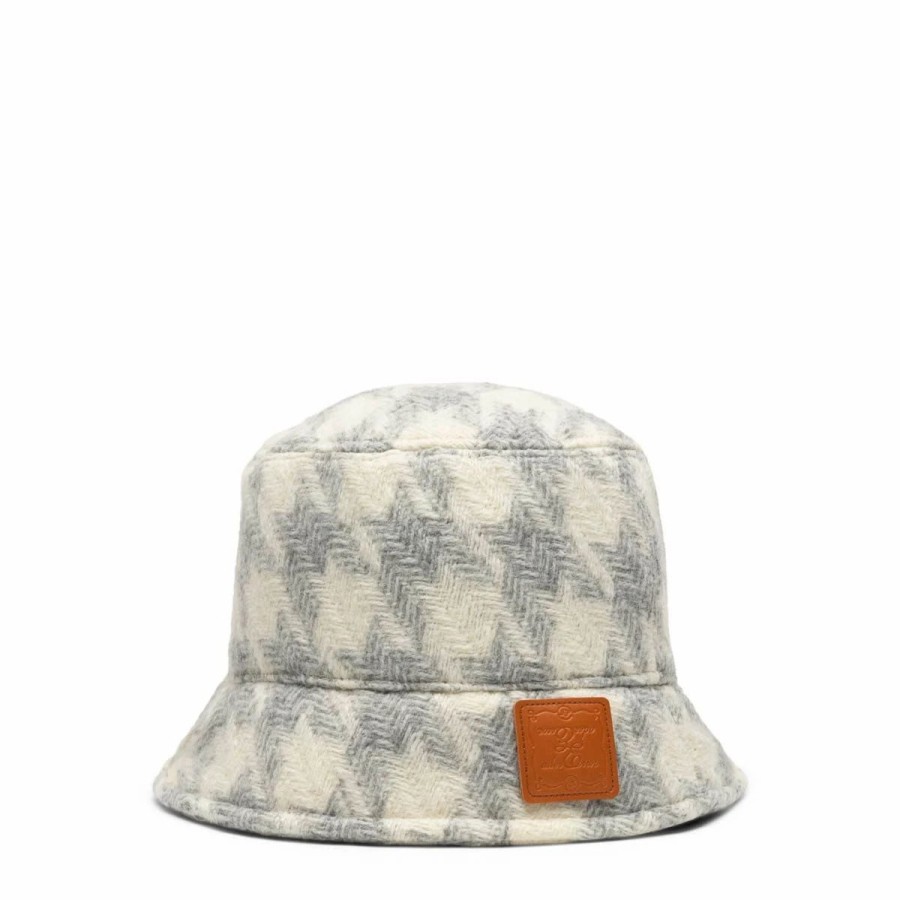 Headwear * | Ader Error Check Bucket Hat Off White