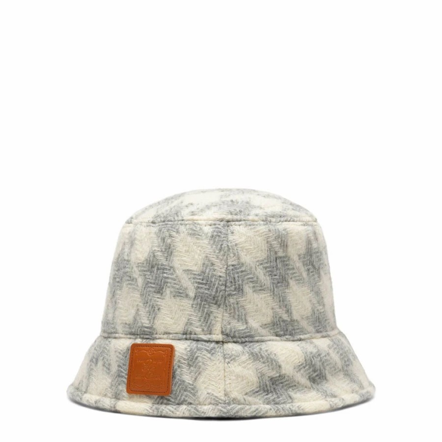 Headwear * | Ader Error Check Bucket Hat Off White