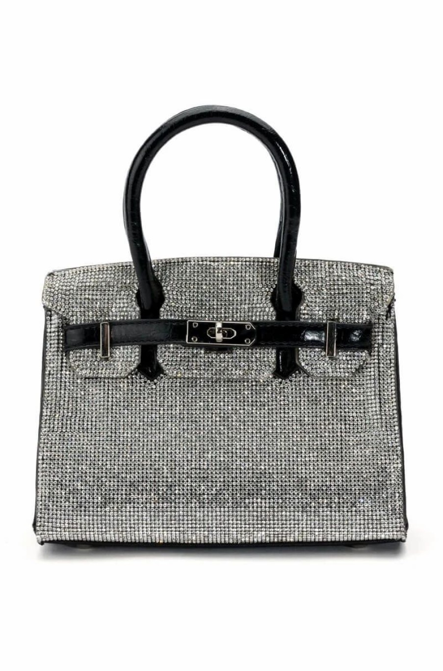 Handbags, Clutches & Wallets * | Bling It Out Kelly Bag Black Silver