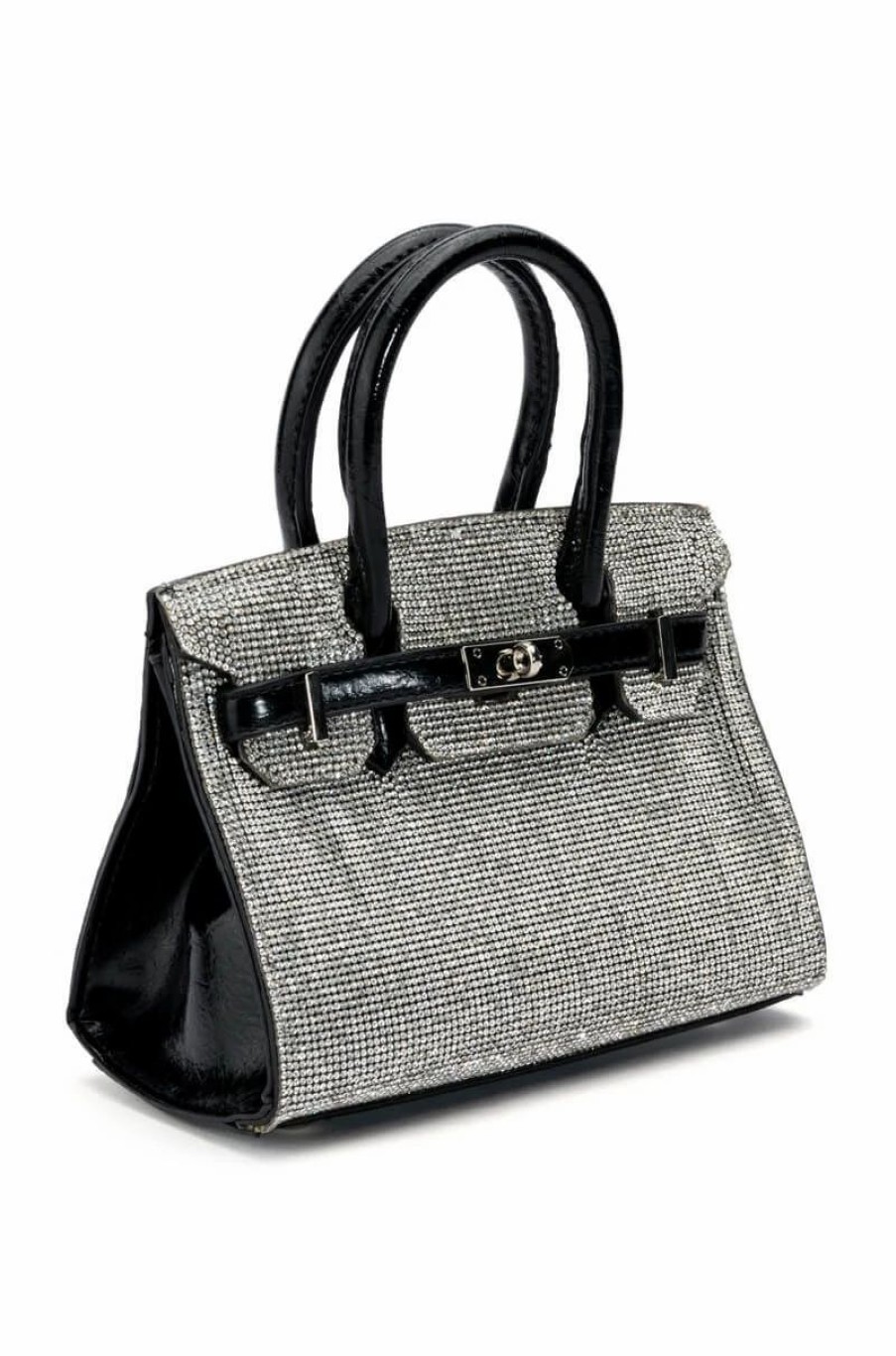 Handbags, Clutches & Wallets * | Bling It Out Kelly Bag Black Silver