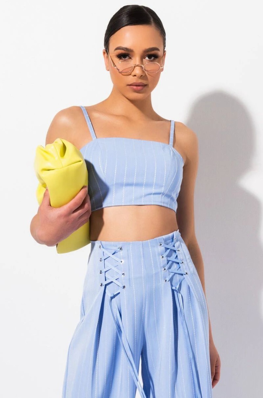 Crop Tops & Bralettes * | Dont Cross Me Crop Top Blue