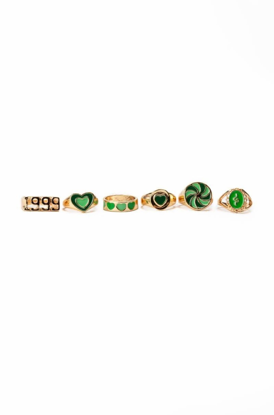 Jewelry * | Envious Enamel Ring Set Green