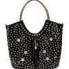 Handbags, Clutches & Wallets * | Starry Eyed Embellished Croc Purse Black Gold