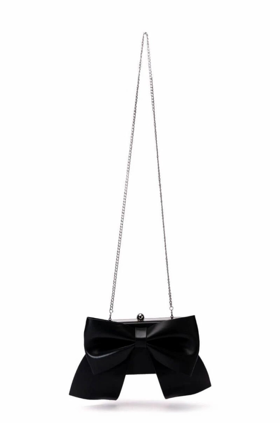 Handbags, Clutches & Wallets * | Sitting Pretty Faux Leather Clutch Black