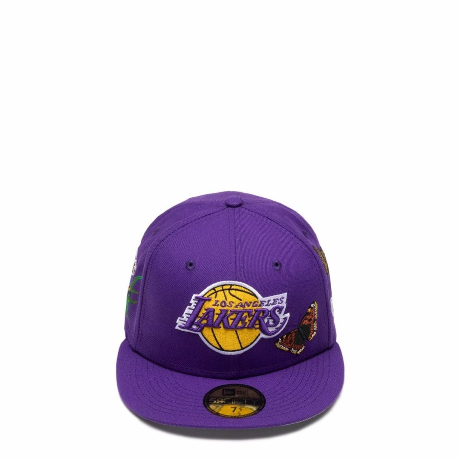 Headwear * | New Era 59Fifty Los Angeles Lakers Felt Fitted Cap True Purple