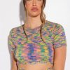 Crop Tops & Bralettes * | Monroe Keyhole Back Lightweight Wrap Knit Top Multi