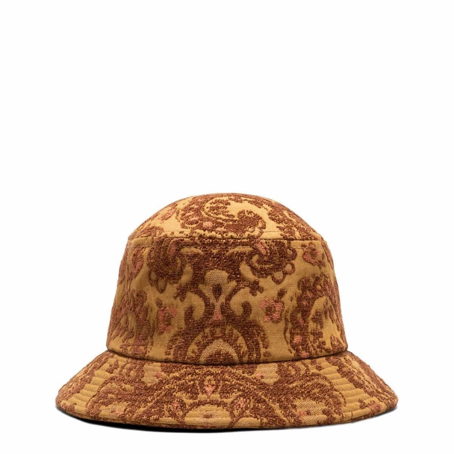 Headwear * | Bricks & Wood Damask Bucket Hat Red