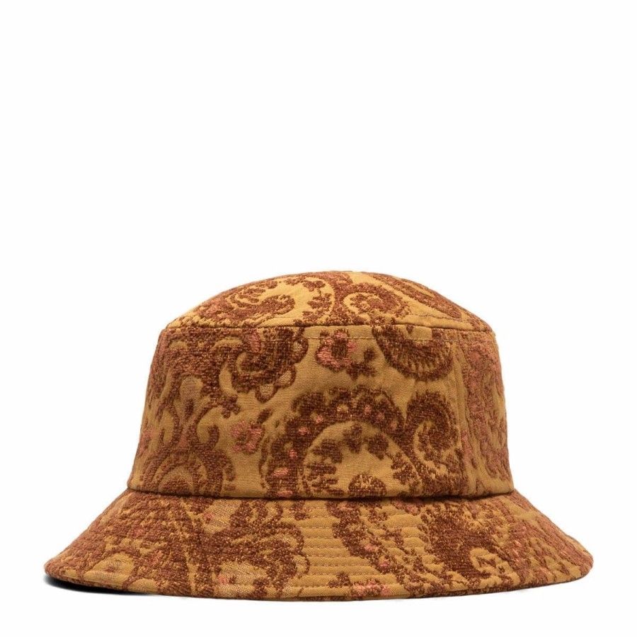 Headwear * | Bricks & Wood Damask Bucket Hat Red