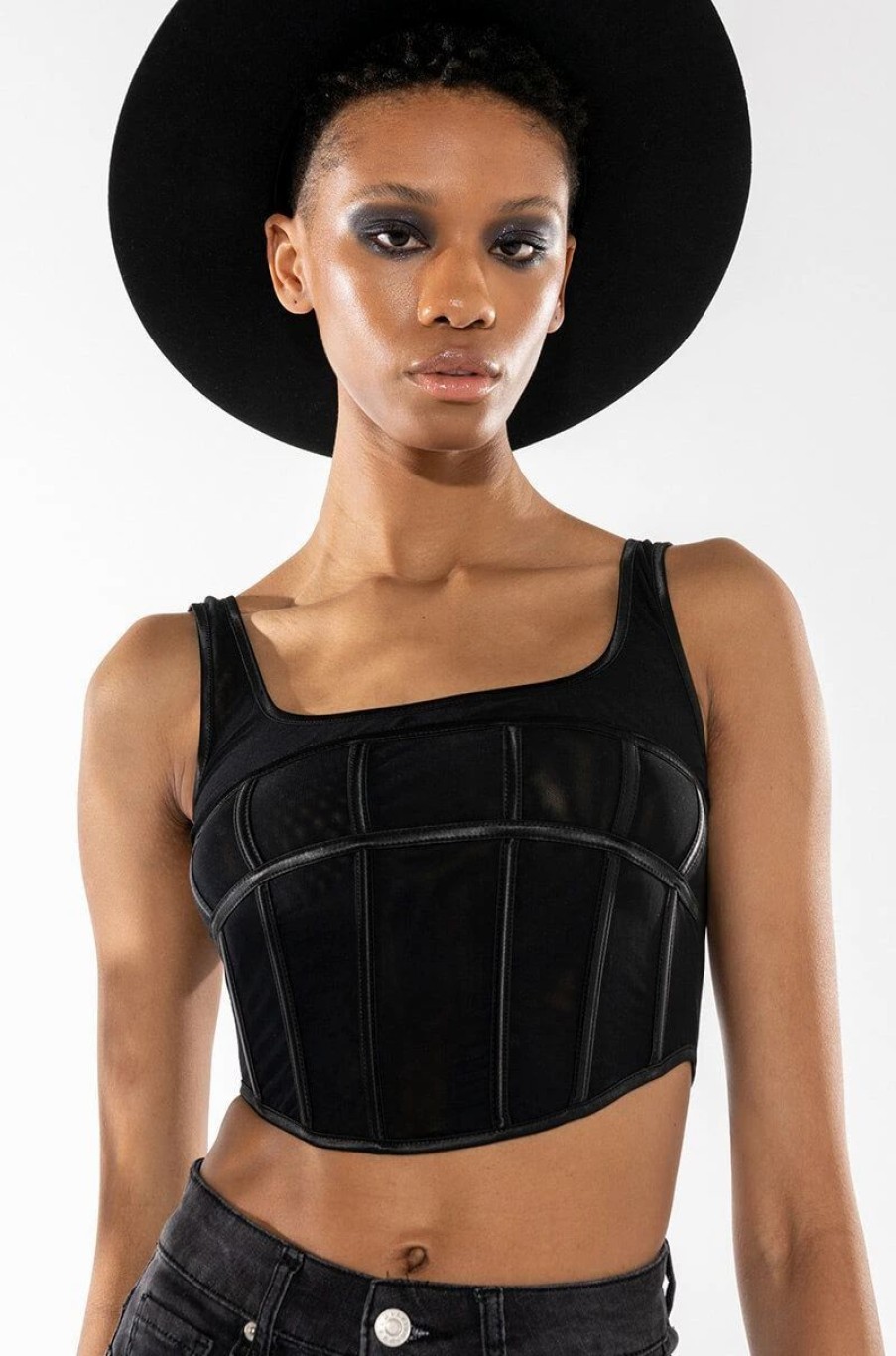 Crop Tops & Bralettes * | All On Me Corset Top Black