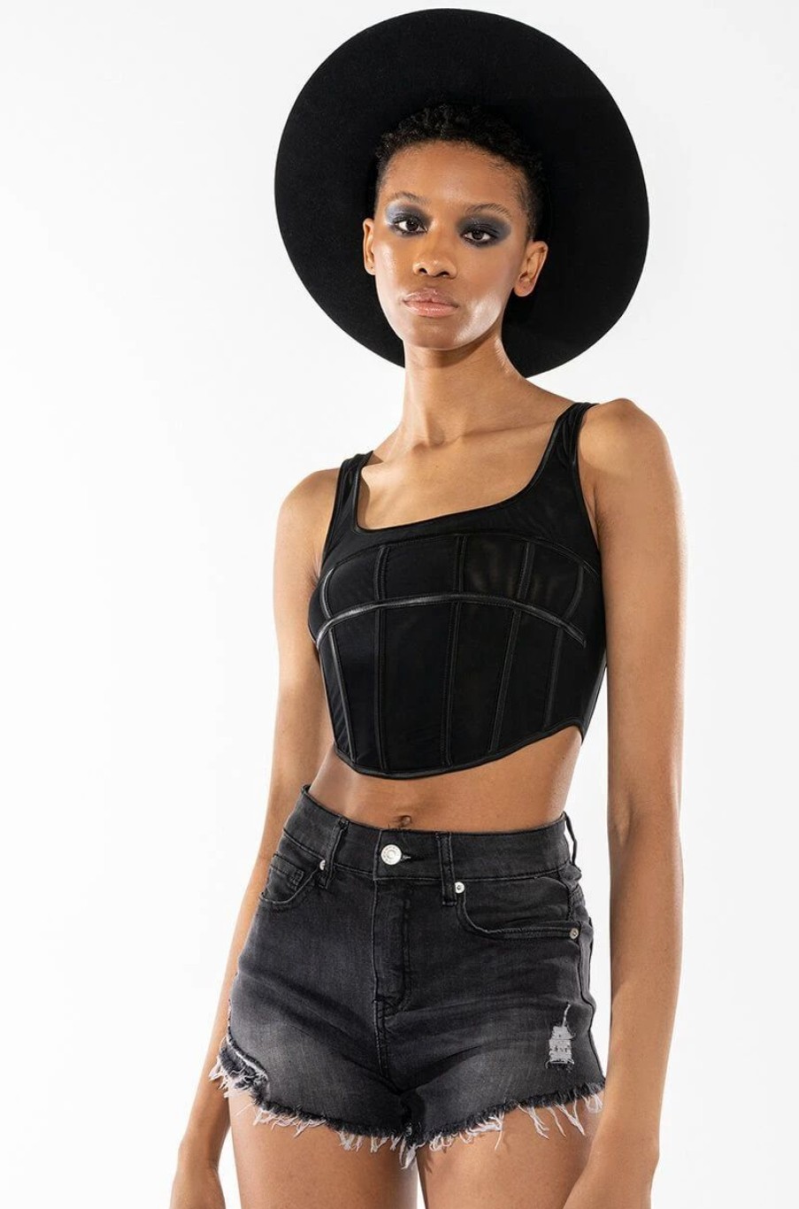 Crop Tops & Bralettes * | All On Me Corset Top Black