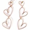 Jewelry * | All My Lovin Rhinestone Dangle Earrings Rose Gold