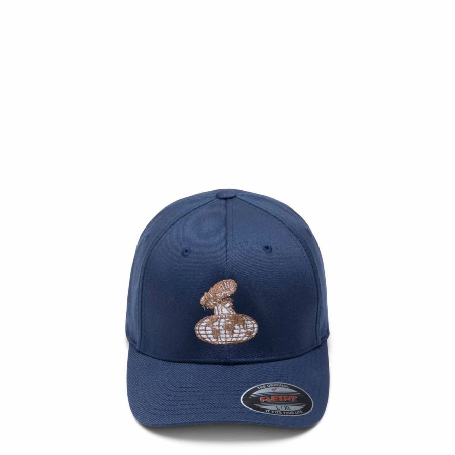 Headwear * | Fucking Awesome Flea The World Flexfit Hat Navy