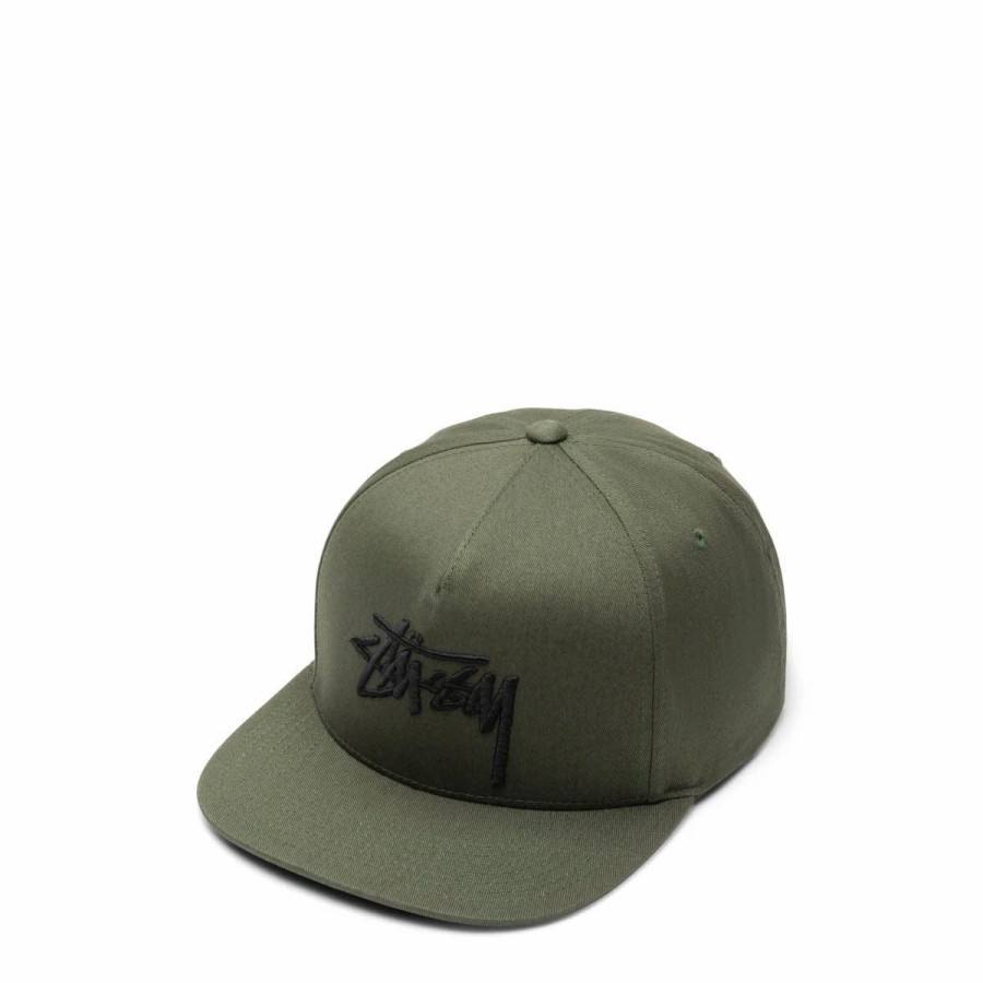 Headwear * | Stussy Big Stock Point Crown Cap Light Olive