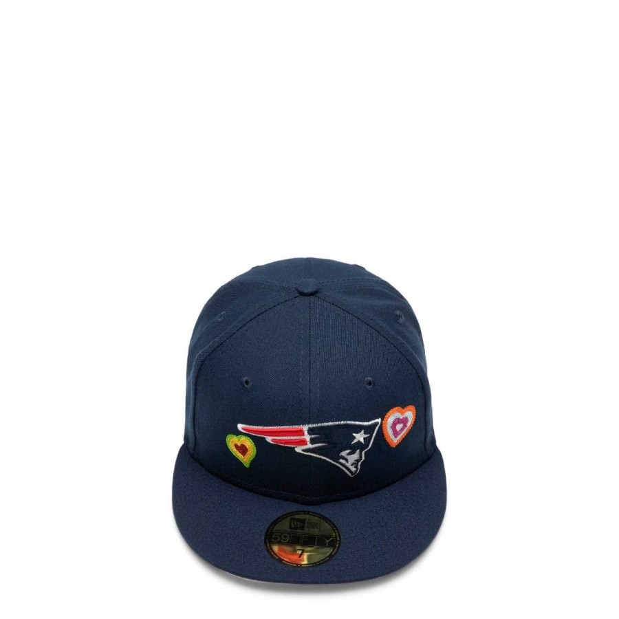 Headwear * | New Era 59Fifty New England Patriots Chain Stitch Heart Fitted Cap Navy