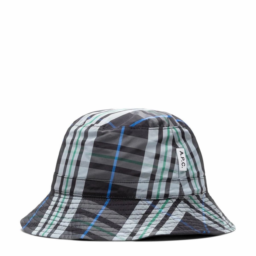 Headwear * | A.P.C. Bob Mark Reversible Bucket Hat Faux Black