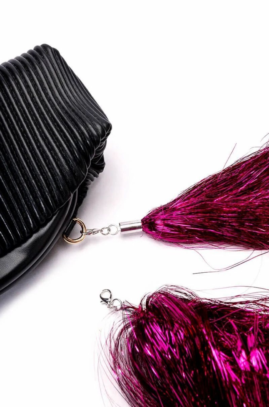 Handbags, Clutches & Wallets * | Fancy Girl Tinsel Purse Strap Pink