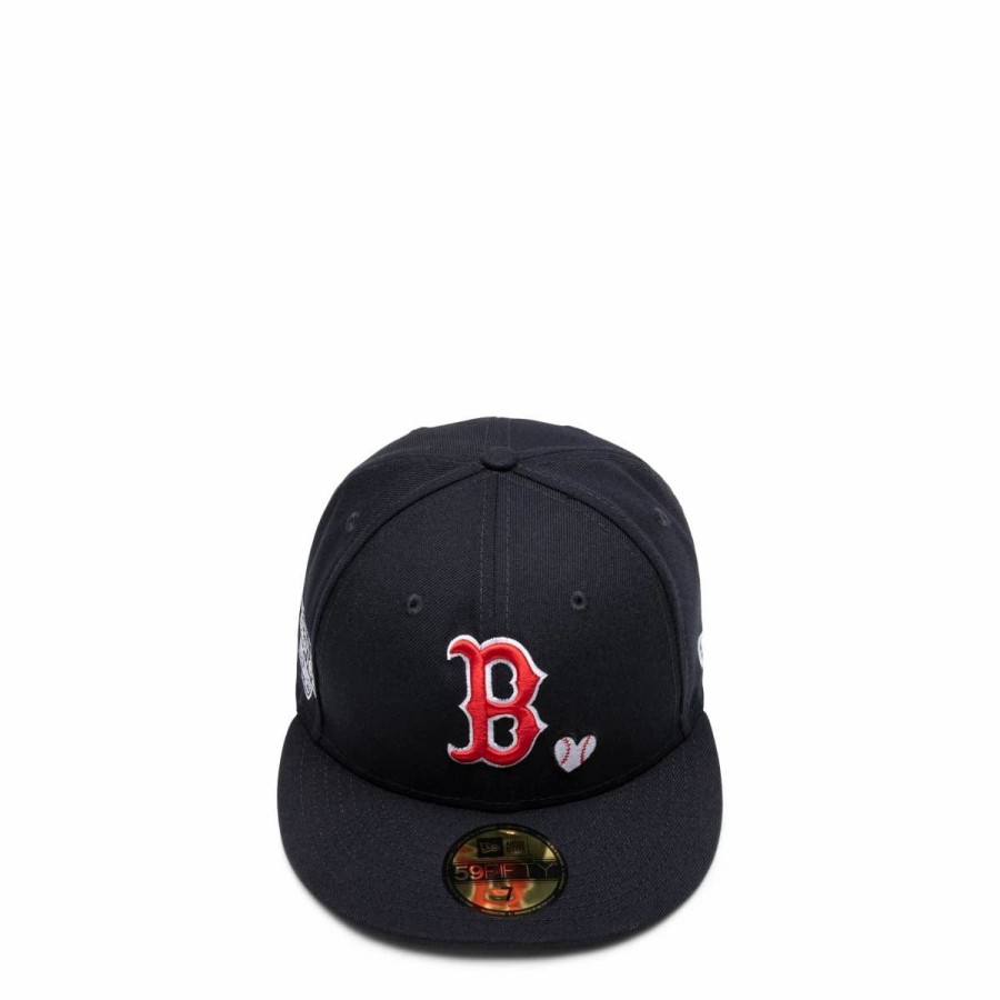 Headwear * | New Era 59Fifty Team Heart Boston Red Sox Fitted Cap Navy