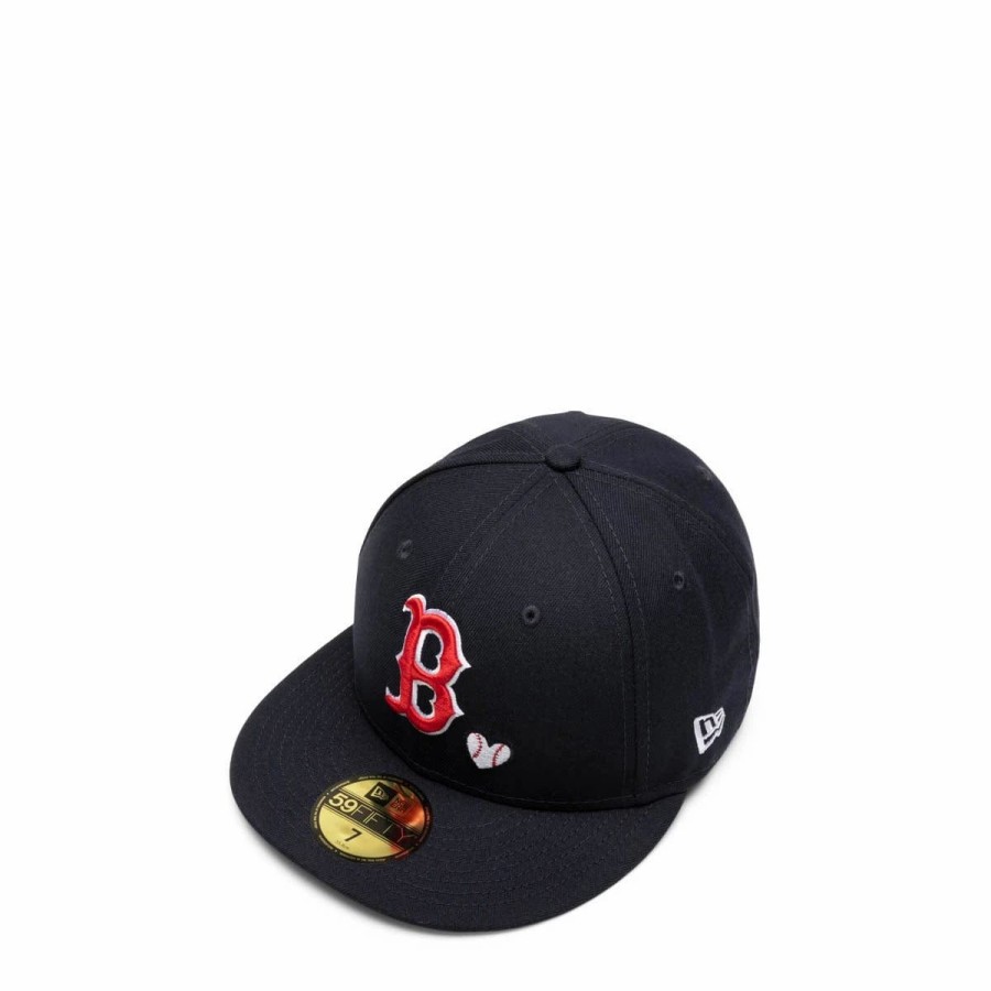 Headwear * | New Era 59Fifty Team Heart Boston Red Sox Fitted Cap Navy