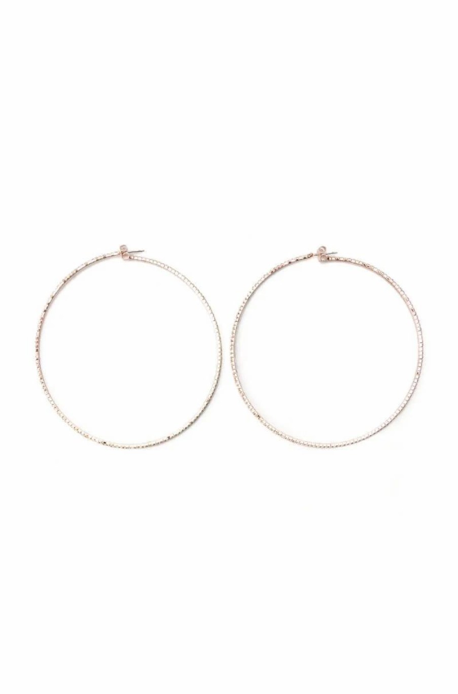 Jewelry * | Sparkle 80Mm Rhinestone Hoops Rose Gold