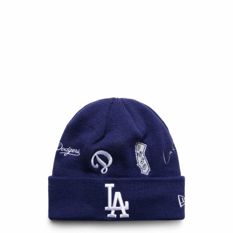 Headwear * | New Era Knit Identity La Dodgers Beanie Blue