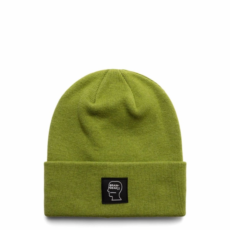 Headwear * | Brain Dead Logo Head Wool Beanie Moss