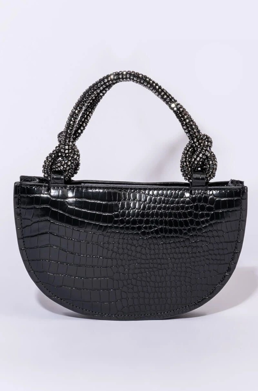 Handbags, Clutches & Wallets * | Kiss Me More Semi Circle Purse Black