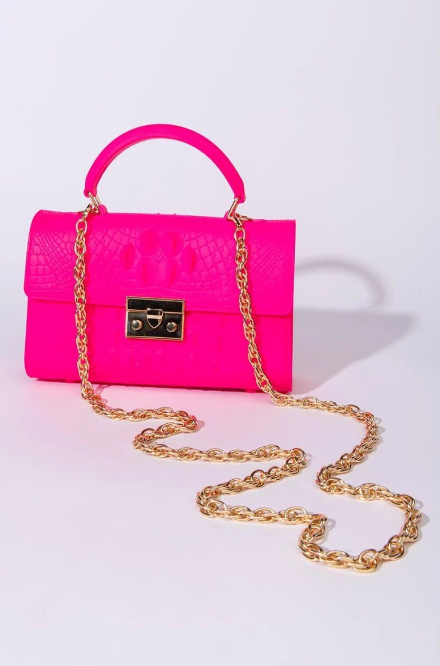 Handbags, Clutches & Wallets * | See Ya Later Alligator Med Bag Fuchsia