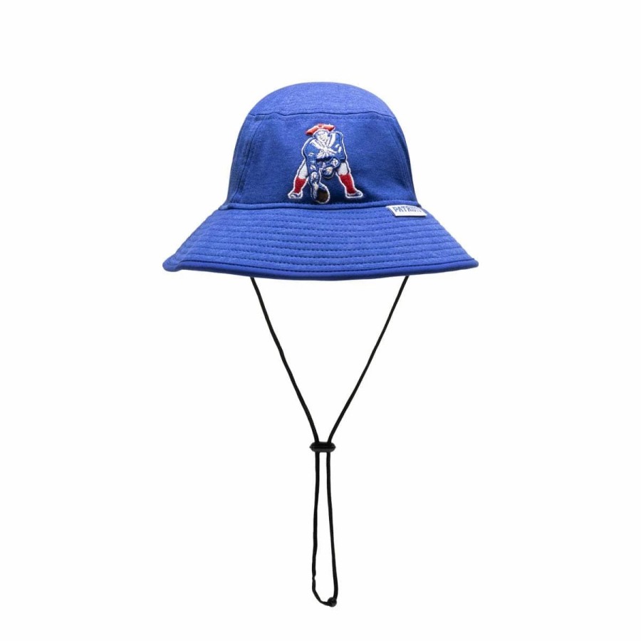 Headwear * | New Era New England Patriots Heather Bucket Hat Royal Blue