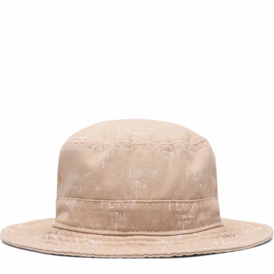 Headwear * | Fucking Awesome I Love You Twill Bucket Hat Khaki