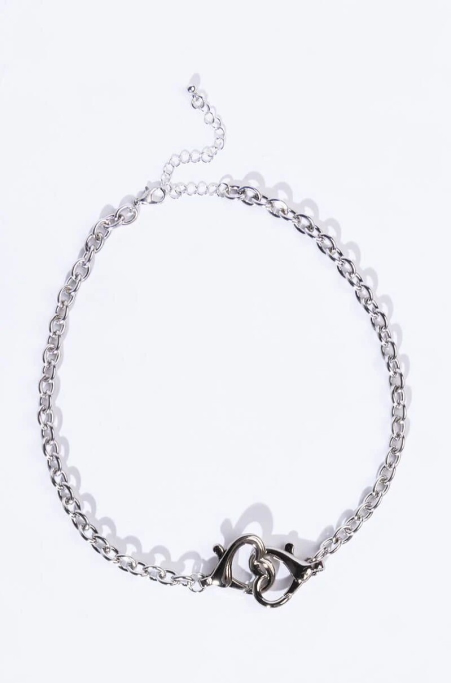 Jewelry * | Forever Us Cuff Chain Necklace Silver