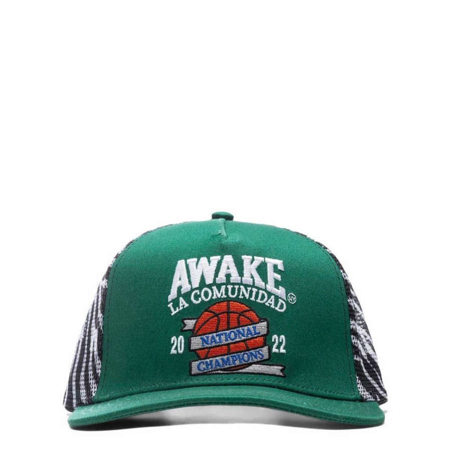 Headwear * | Awake Ny National Champions Trucker Hat Green