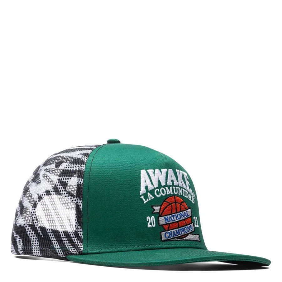 Headwear * | Awake Ny National Champions Trucker Hat Green