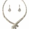 Jewelry * | Green With No Envy Necklace And Earring Set Silver