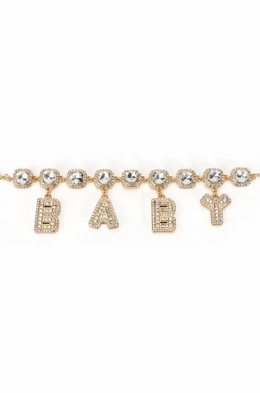 Jewelry * | Baby Bling Rhinestone Charm Bracelet Gold