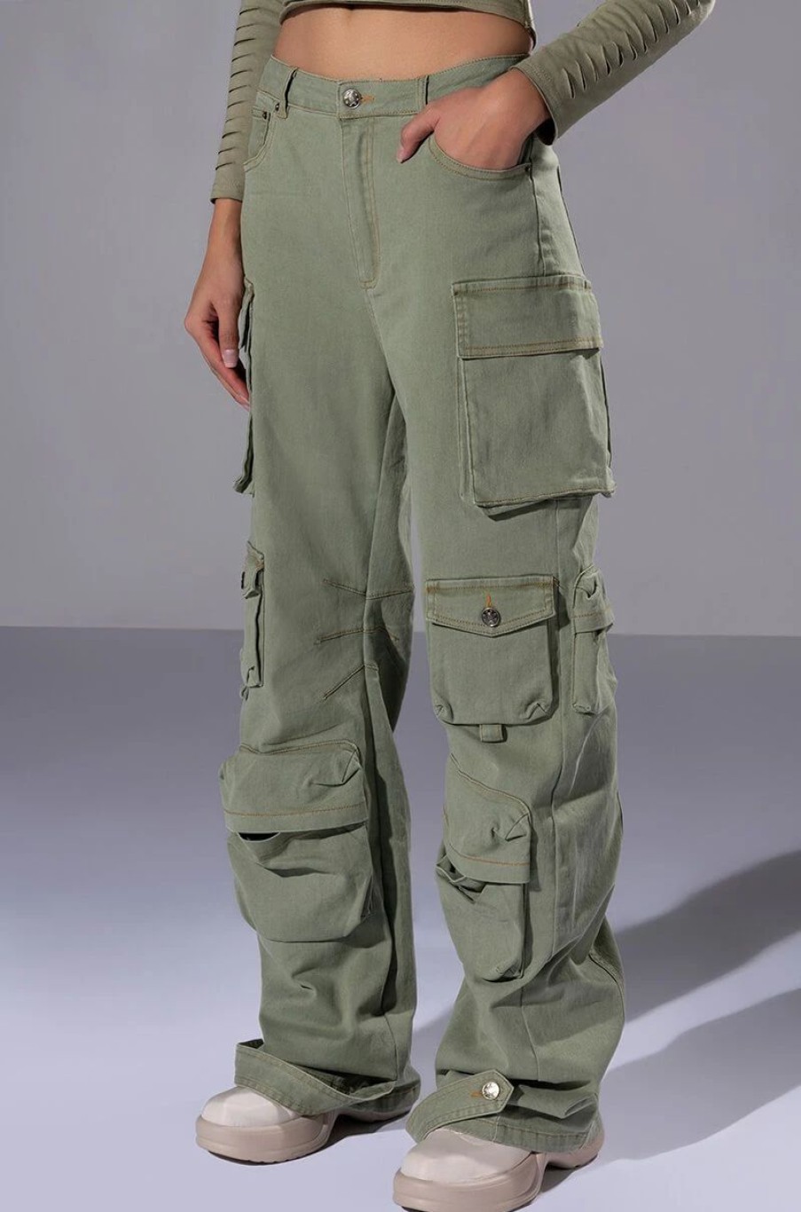 Denim * | You Know It Cargo Pants Olive