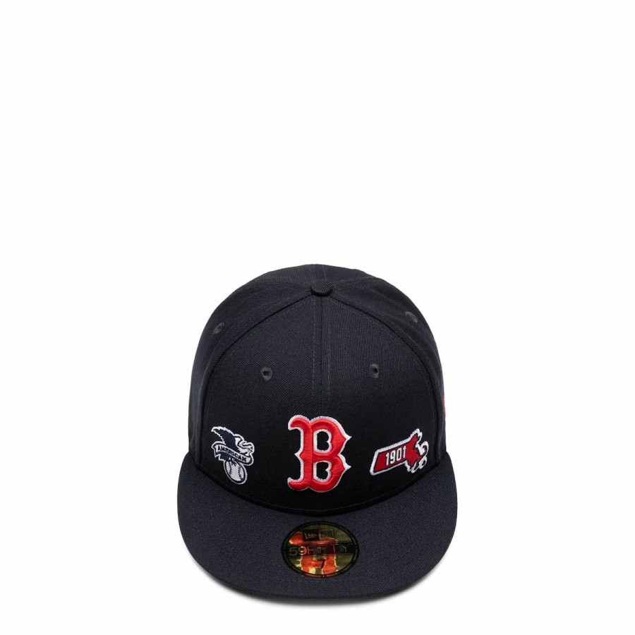 Headwear * | New Era 59Fifty Boston Red Sox Identity Fitted Cap Navy