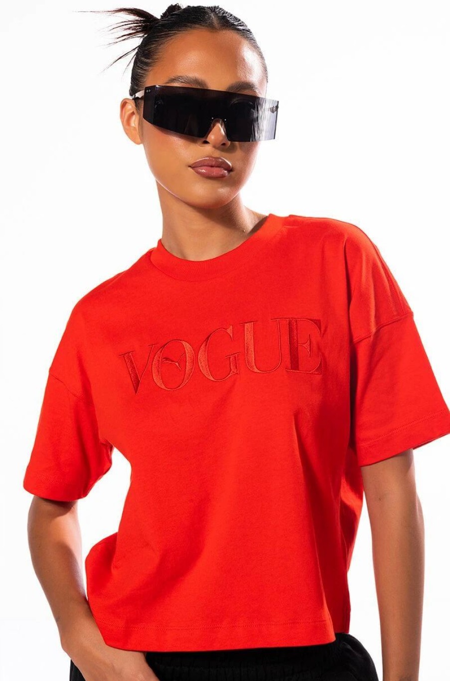 Crop Tops & Bralettes * | Puma X Vogue Relaxed Graphic Tee Red