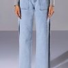 Denim * | Lasting Lover High Rise Side Slit Jeans Light Blue