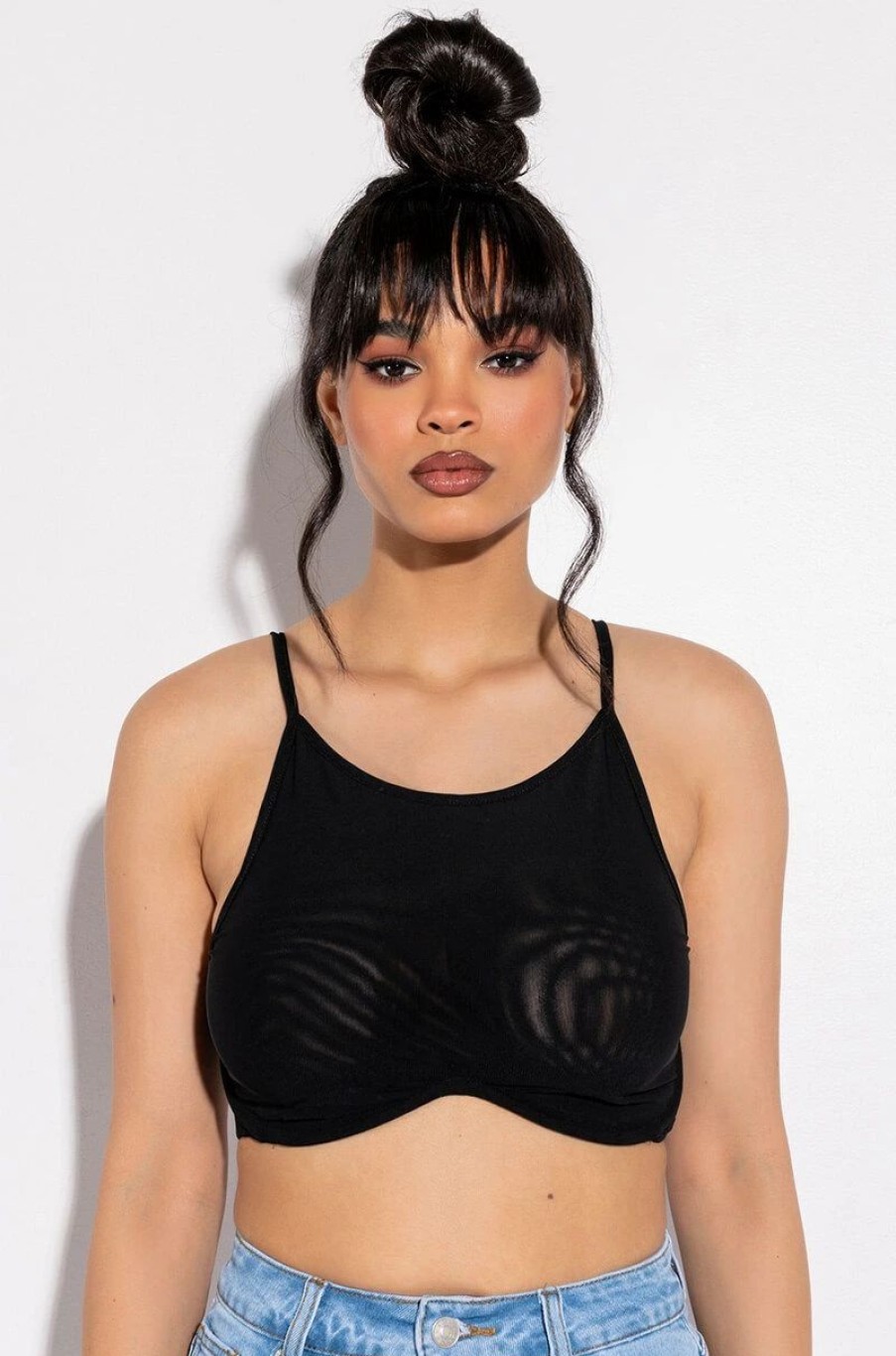 Crop Tops & Bralettes * | Admire The Artwork Mesh Underwire Bralette