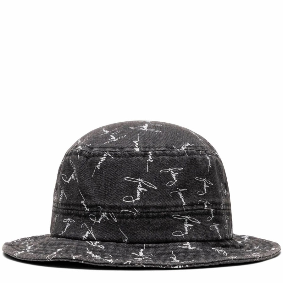 Headwear * | Fucking Awesome Denim Script Bucket Hat Black