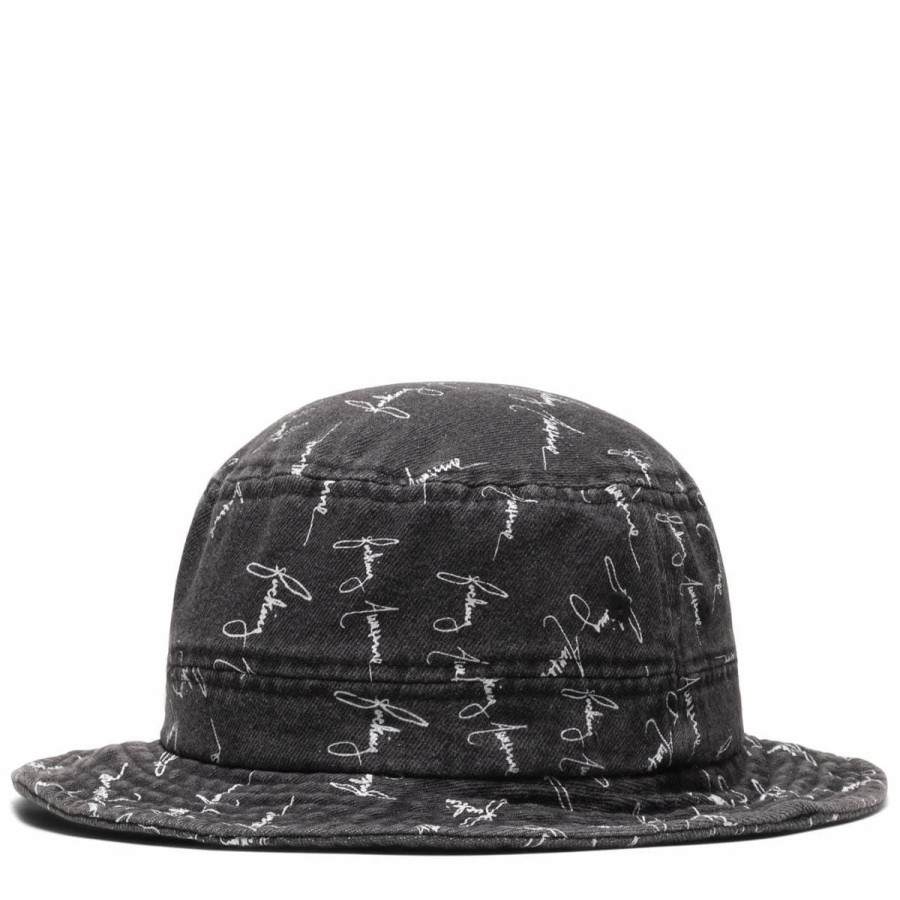 Headwear * | Fucking Awesome Denim Script Bucket Hat Black