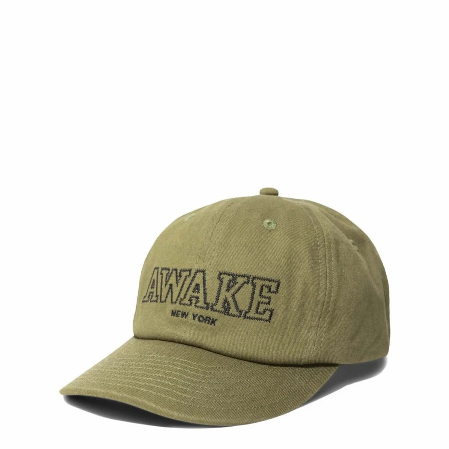 Headwear * | Awake Ny Military Logo 6-Panel Hat Olive