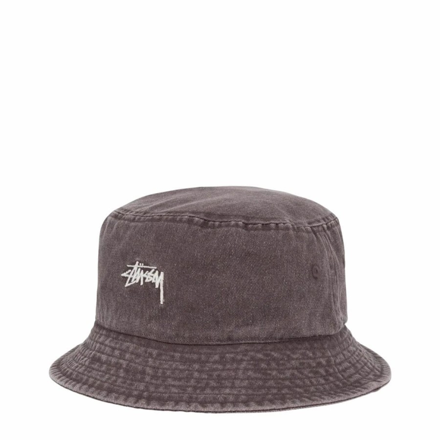 Headwear * | Stussy Washed Stock Bucket Hat Brown