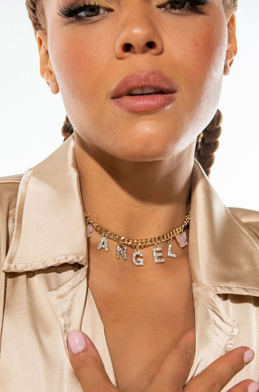 Jewelry * | Angel Face Necklace Gold