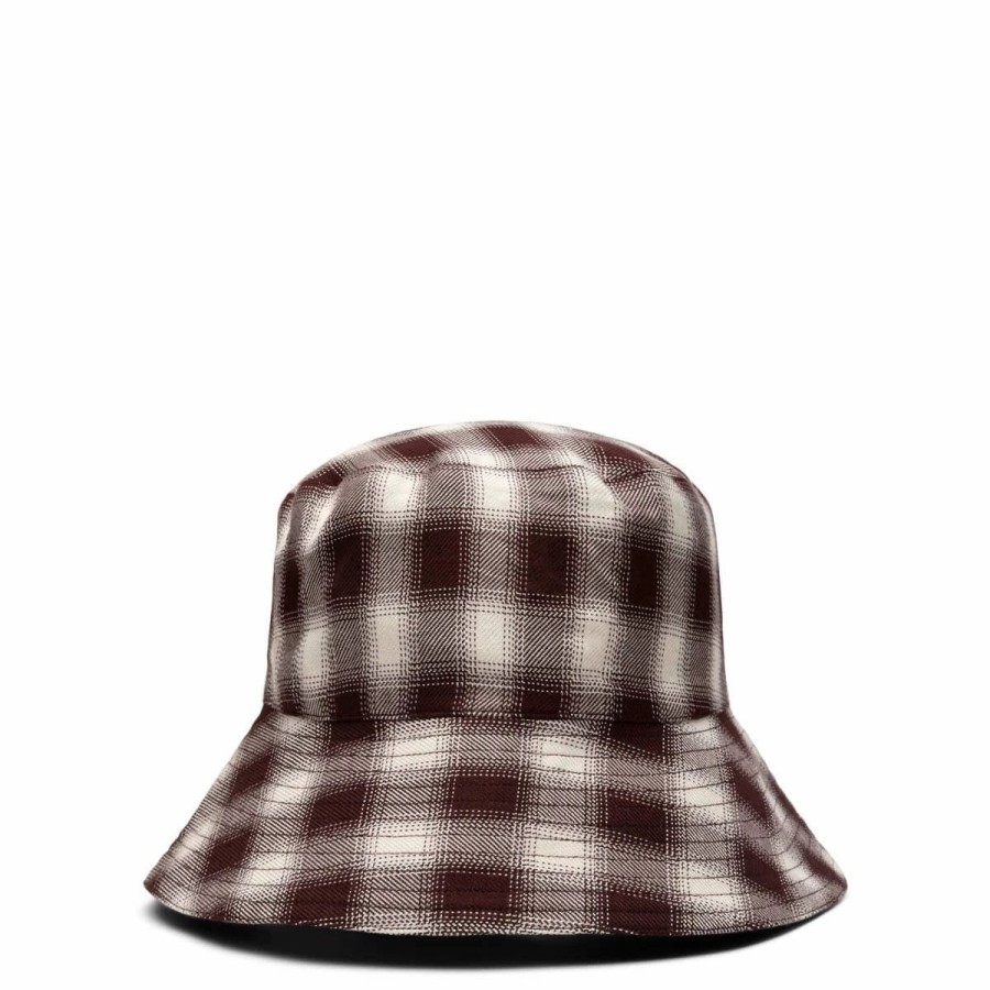 Headwear * | Bode Shadow Plaid Hat Brown/White