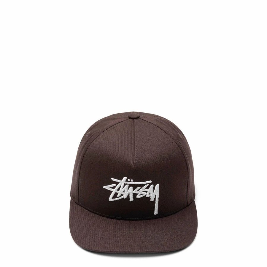 Headwear * | Stussy Big Stock Point Crown Cap Brown